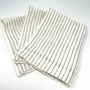Restoration Hardware Set Of 3 Placemats Ivory Beige Linen Striped Russia RH